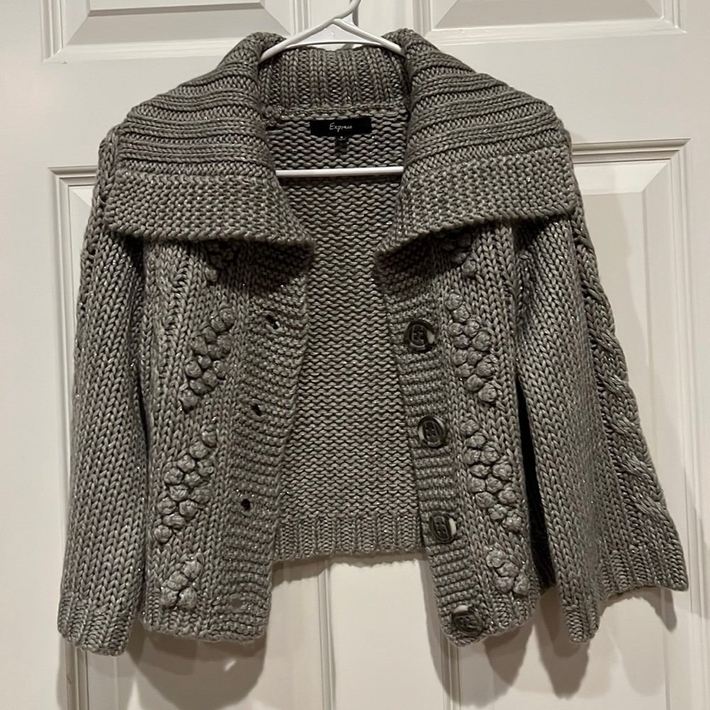 Express women’s crop sweater with flare sleeves